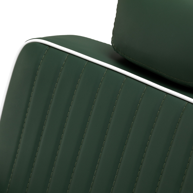 BARBERSKE KRESLO GABBIANO VISIONERIO zelené, chrómový rám 14