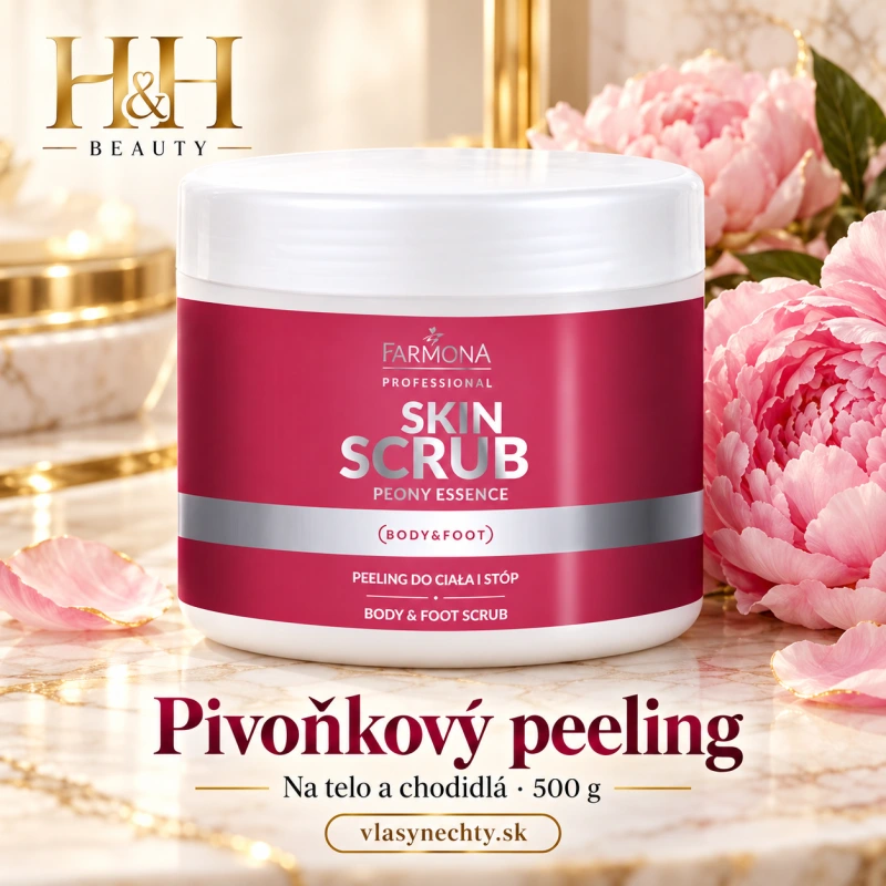 Farmona Skin scrub pivoňkový peeling na telo a chodidlá 500 g