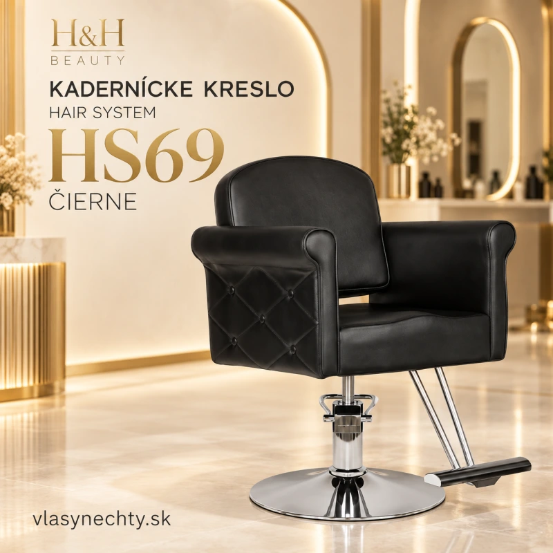 KADERNÍCKE KRESLO HAIR SYSTEM HS69 ČIERNE