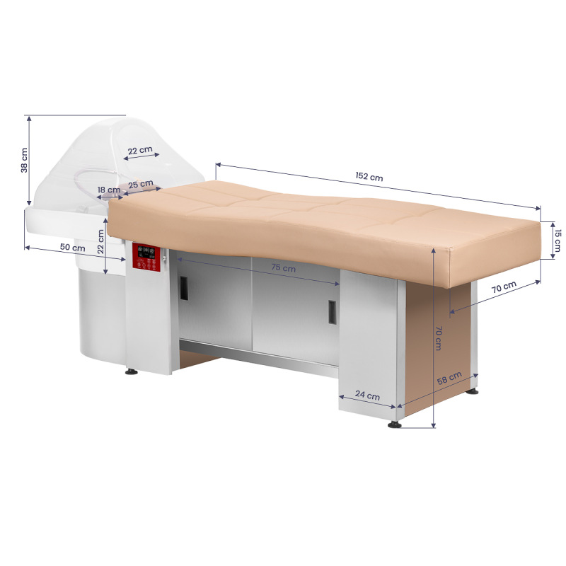 KADERNÍCKY UMÝVACÍ BOX GABBIANO Head Spa017B bežový 16