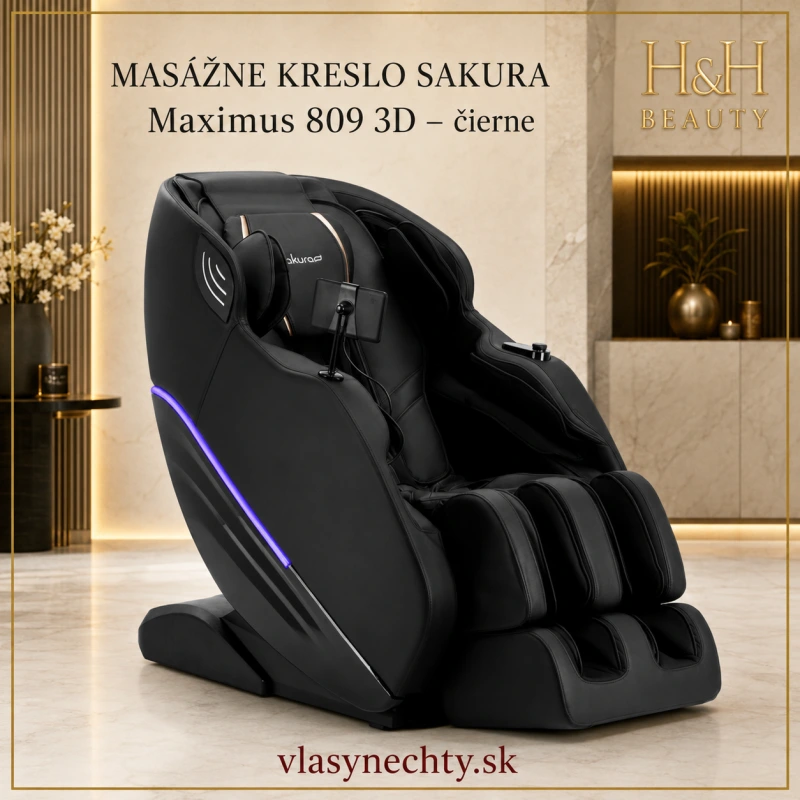 Masážne kreslo Sakura Maximus 809 3D, čierne