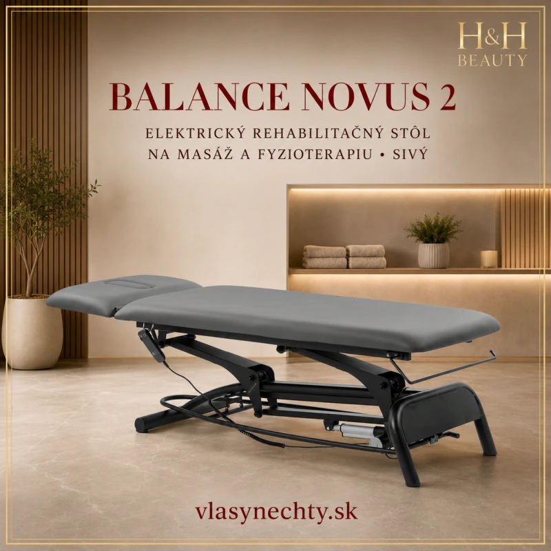Elektrický rehabilitačný stôl na masáž a fyzioterapiu Balance Novus 2 sivý