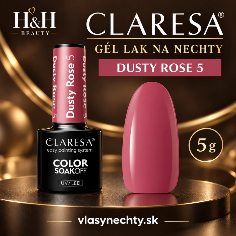 CLARESA GÉL LAK NA NECHTY DUSTY ROSE 5 5G