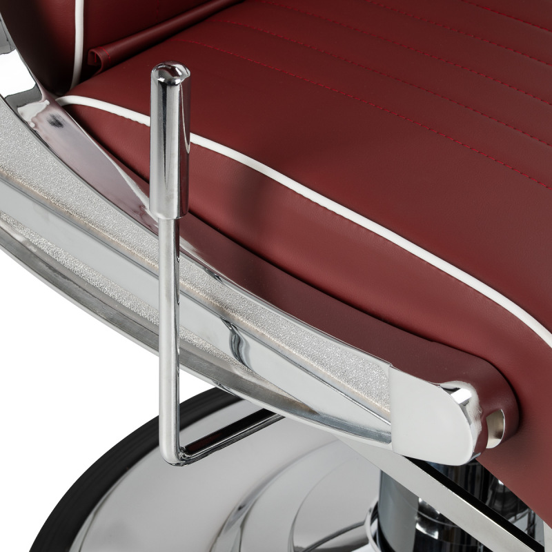 BARBERSKE KRESLO GABBIANO VISIONERIO červený, chrómový rám 7