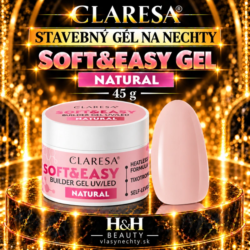 CLARESA STAVEBNÝ GÉL NA NECHTY SOFT&EASY GEL NATURAL 45G