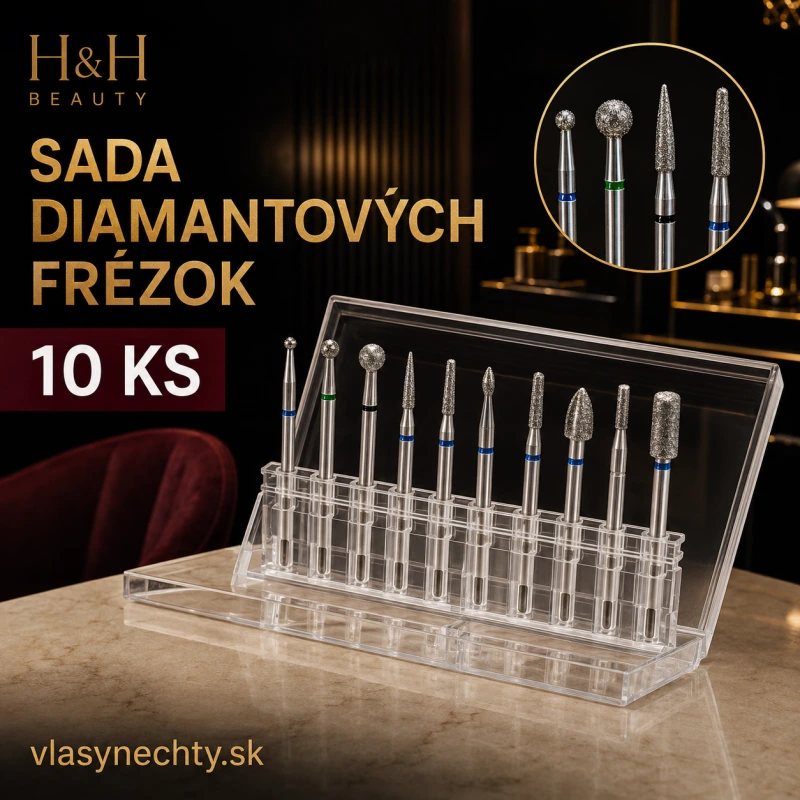 SADA DIAMANTOVÝCH FRÉZOK NA NECHTY 10 KS.