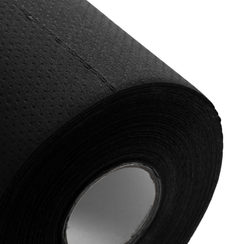 Jednorazowe prześcieradło papierowe podfoliowane 50 x 40 m, czarne 1