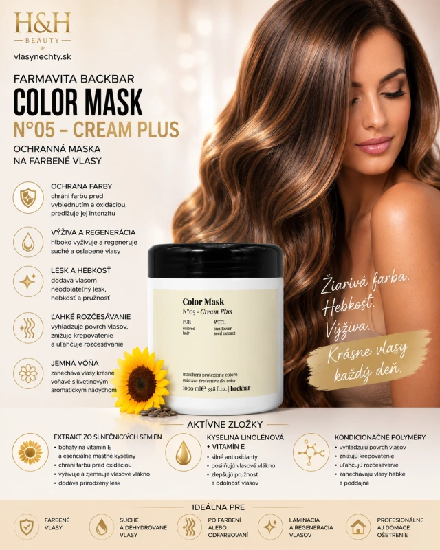 Farmavita BACKBAR COLOR MASK Č.05 - CREAM PLUS 1000ml 2