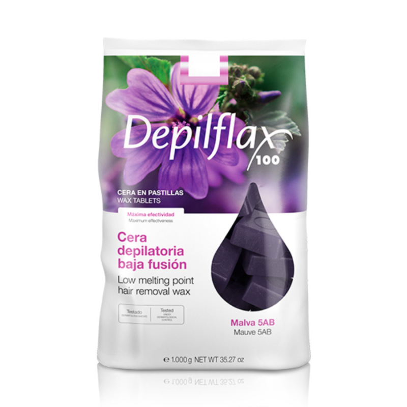 DEPILFLAX 100 Malva – elastický vosk s nízkou teplotou topenia 1000 g 1
