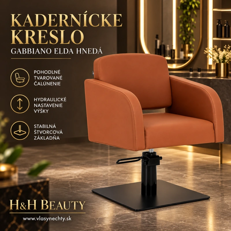 KADERNÍCKE KRESLO GABBIANO Elda, hnedá