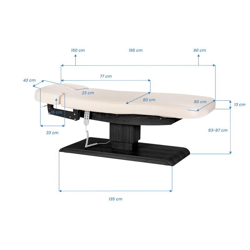 Leżanka SPA Sillon Relax kremowa z czarną podstawą 19