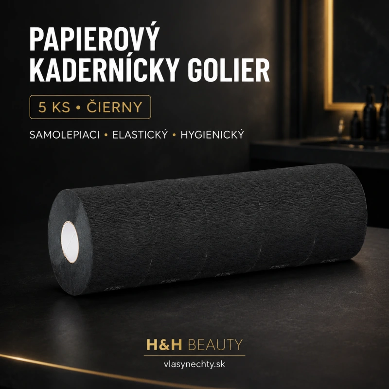 Papierový kadernícky golier – 5 ks | čierny