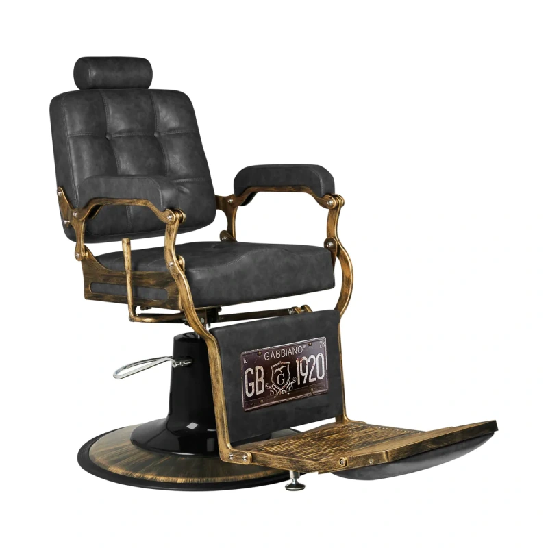 BARBERSKE KRESLO GABBIANO BOSS HD OLD LEATHER ČIERNE 4