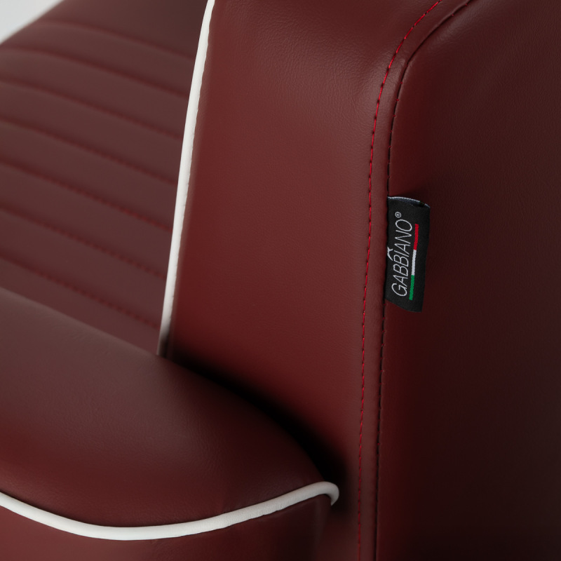 BARBERSKE KRESLO GABBIANO VISIONERIO červený, chrómový rám 16