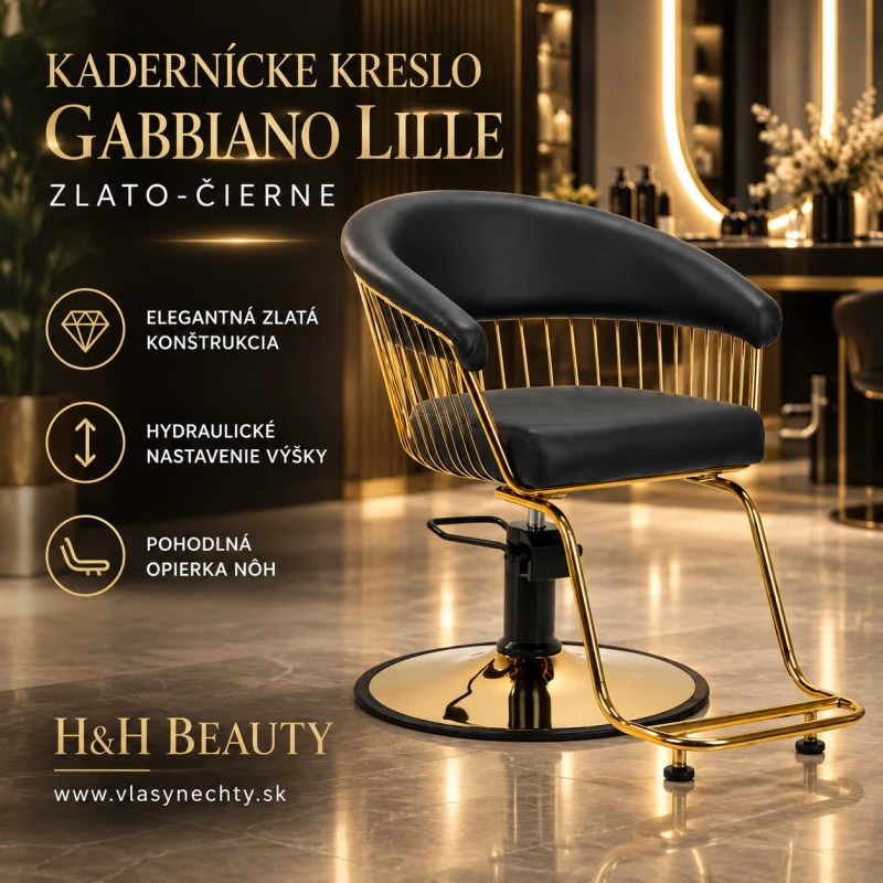 KADERNÍCKE KRESLO GABBIANO Lille gold black