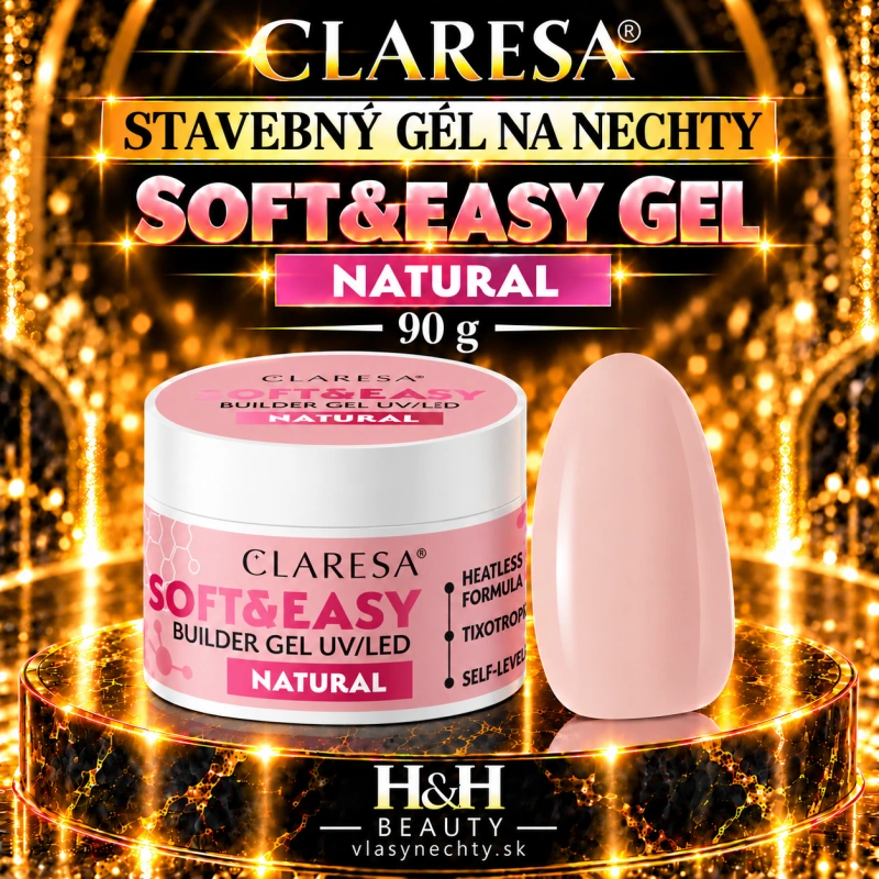 CLARESA STAVEBNÝ GÉL NA NECHTY SOFT&EASY GEL NATURAL 90G