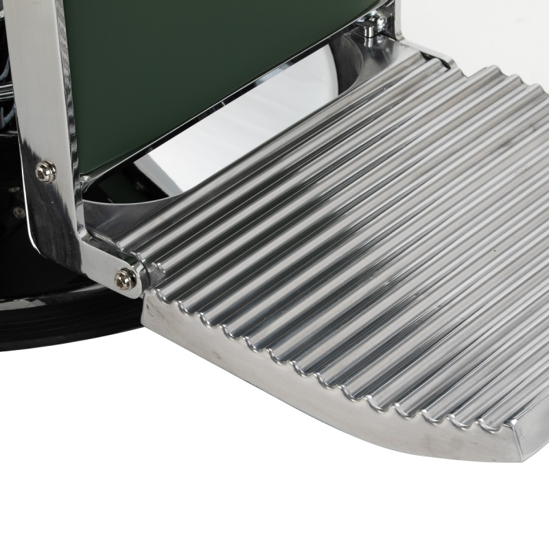 BARBERSKE KRESLO GABBIANO VISIONERIO zelené, chrómový rám 15