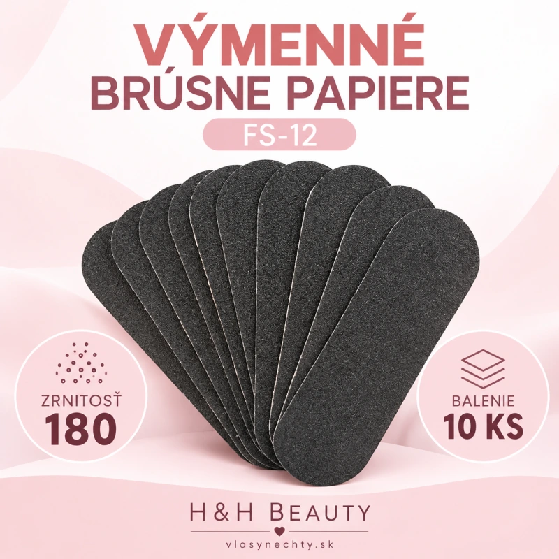 VÝMENNÉ BRÚSNE PAPIERE NA PILNÍK NA PEDIKÚRU FS-12 ZRNITOSŤ 180 10 KS