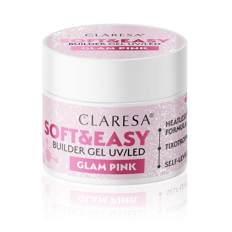 CLARESA STAVEBNÝ GÉL NA NECHTY Soft&Easy glam pink 12 g