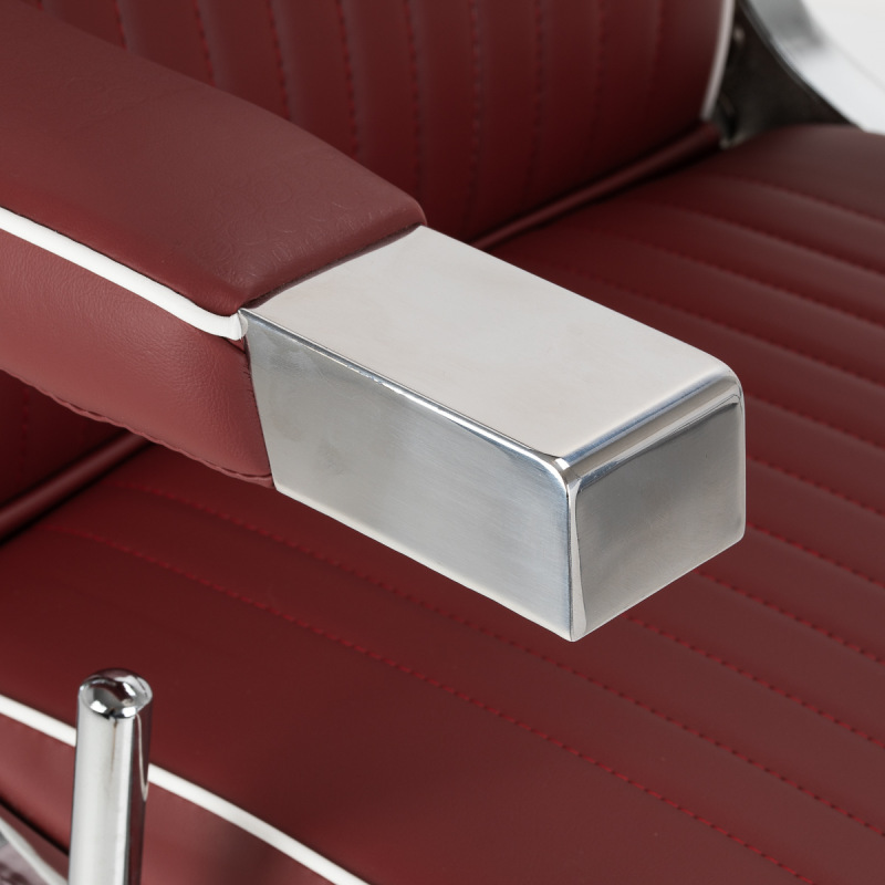 BARBERSKE KRESLO GABBIANO VISIONERIO červený, chrómový rám 5