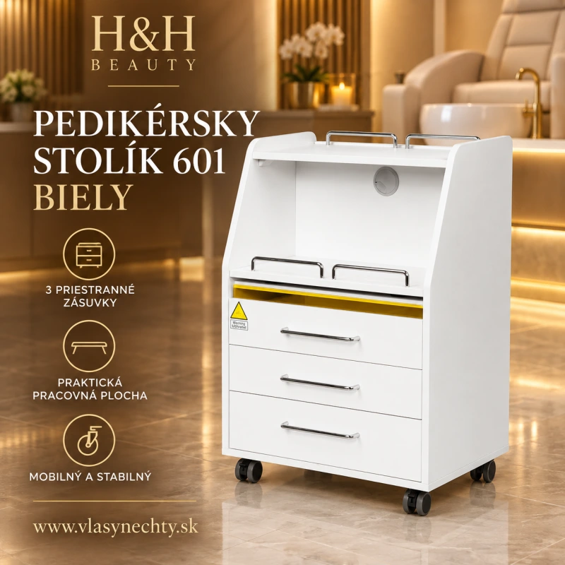 PEDIKÉRSKY STOLÍK 601 BIELY