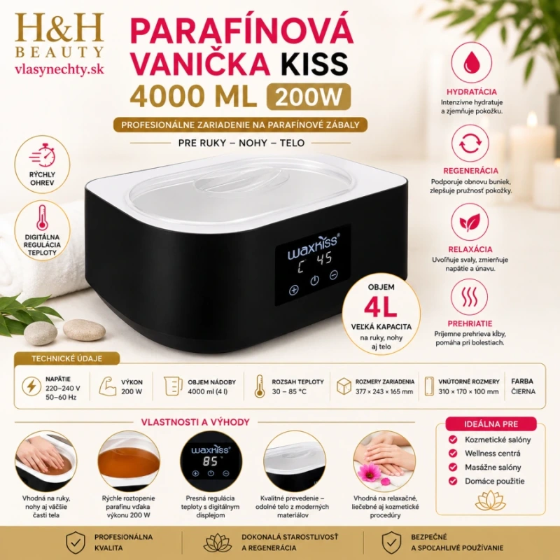 PARAFINOVÁ VANIČKA KISS 4000 ML, 200W ČIERNA 4