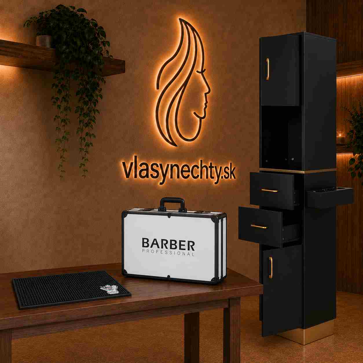 Kufríky, skrinky, podložky do barber shopu