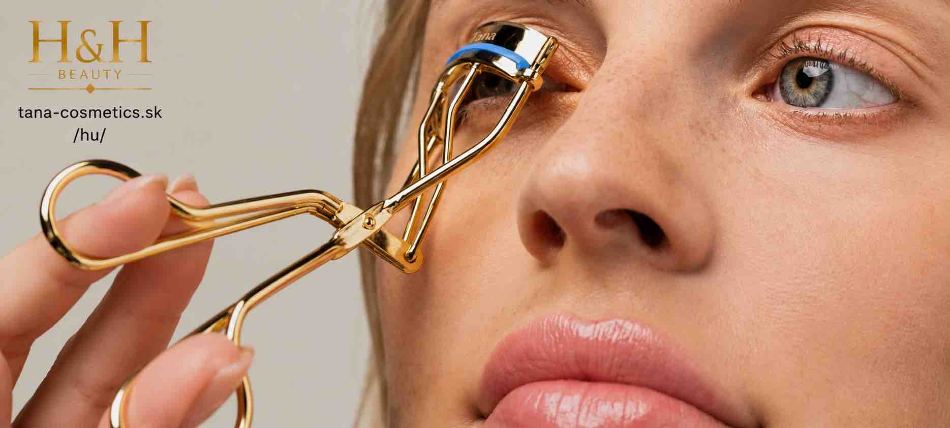 TANA-COSMETICS Silikónové pozlátené klieštiky na riasy